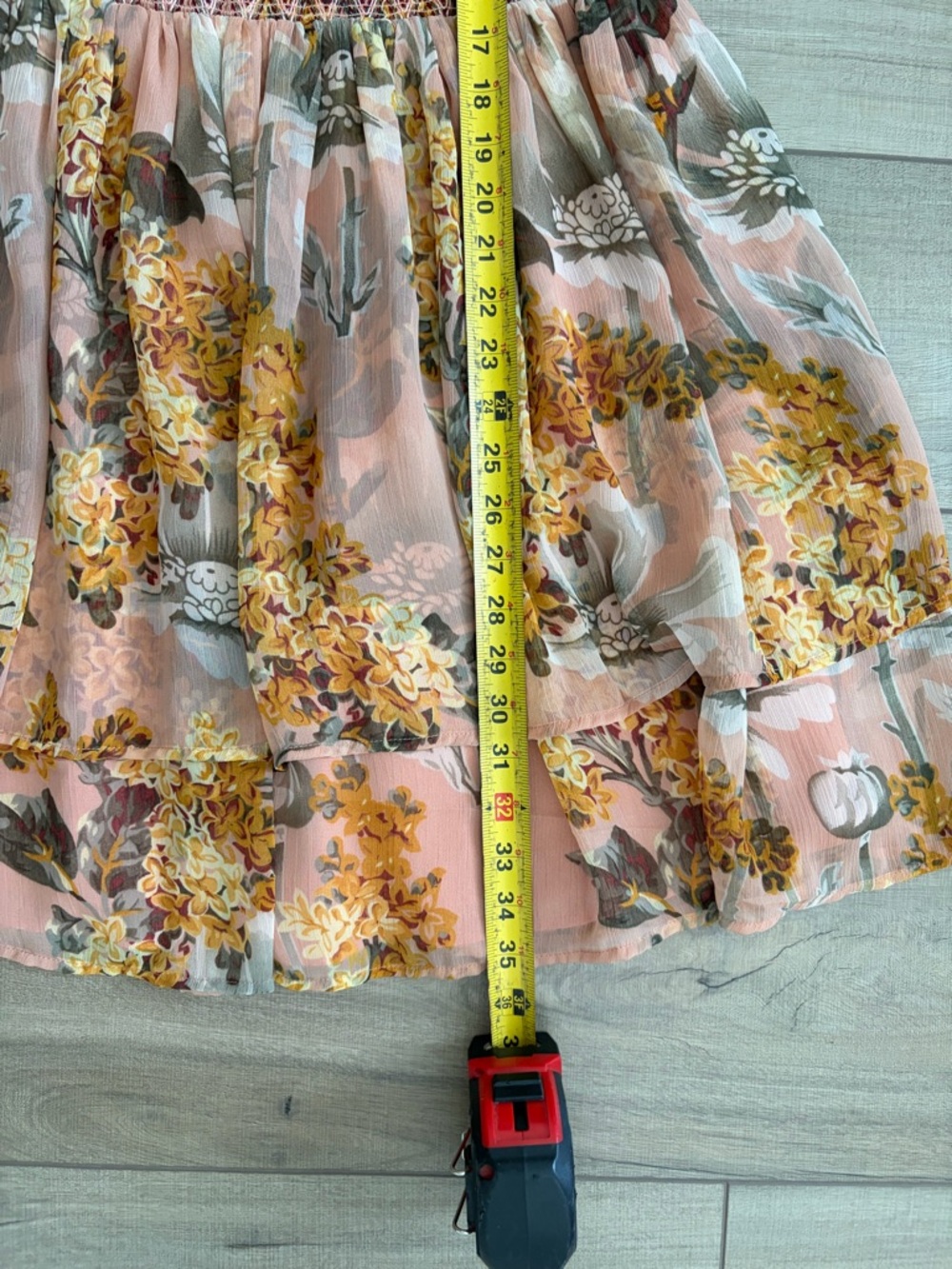 Anthropologie Not So Serious Amaranth Puff Sleeve Floral Tiered Mini Dress S - Picture 10 of 11